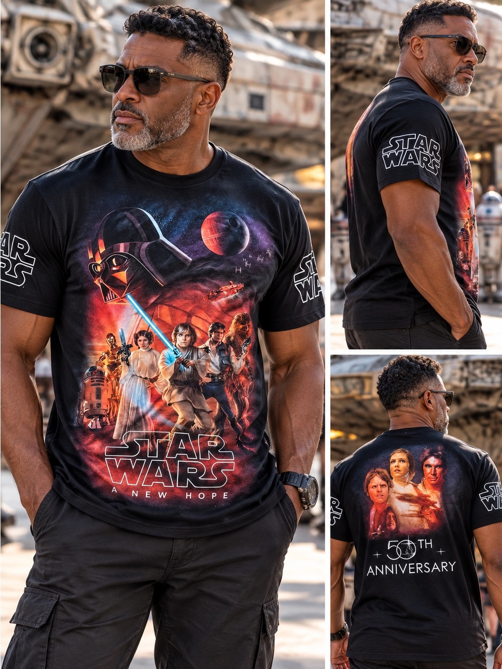 Star Wars A New Hope 50th Anniversary Double-Sided Graphic Tee L